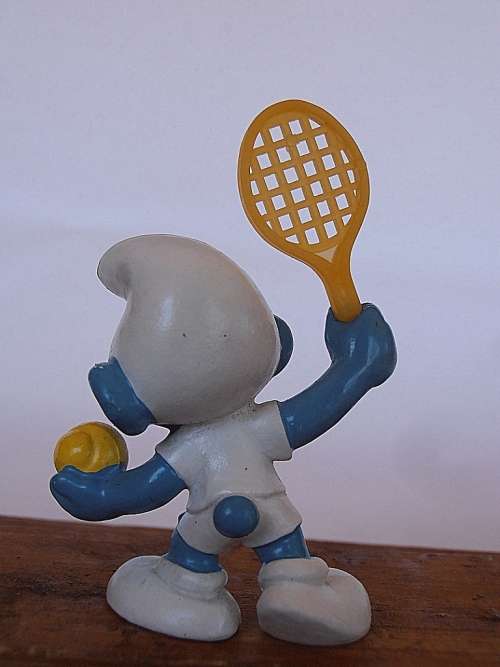20093 Tennis Player Smurf, Vintage Smurfs figure, Shipping will only be charged once!