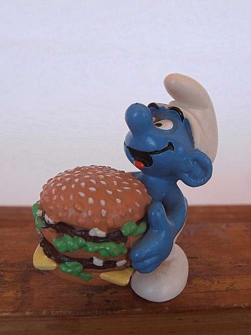 Mc Donald's Big Mac Smurf 1996, Vintage Smurfs figure, Shipping will only be charged once!