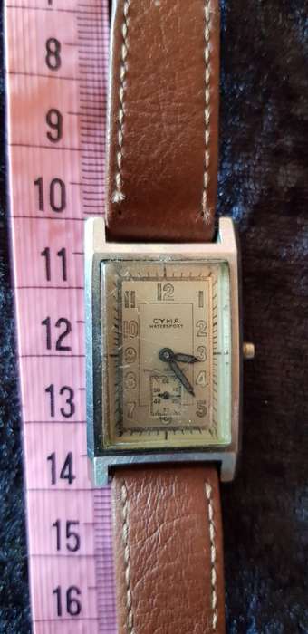 VINTAGE MEN'S CYMA WATERSPORT TANK WATCH FOR REPAIR/SERVICE
