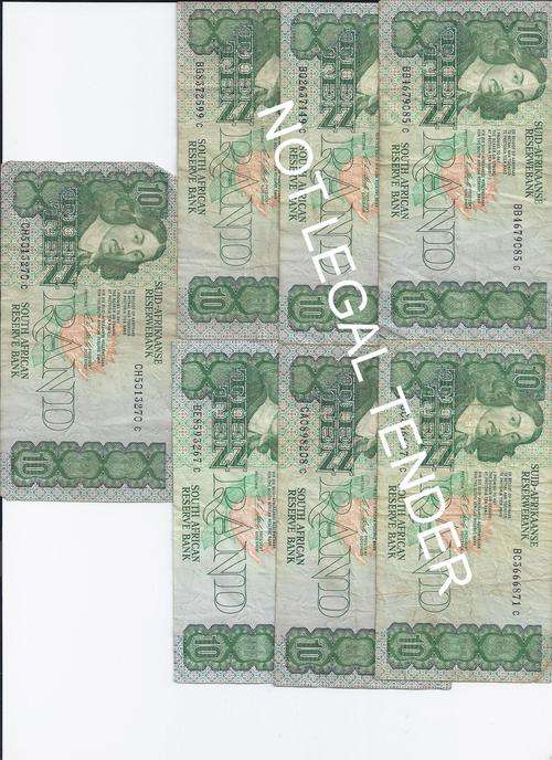 10 RAND NOTES  STALS   EACH