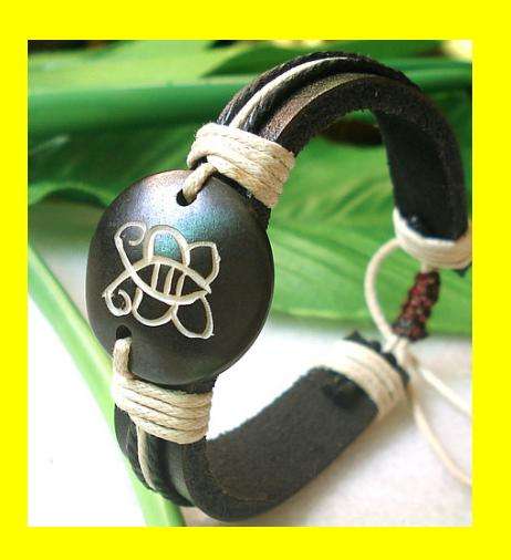UNIQUE HAND CRAFTED LEATHER HEMP TRIBAL BONE BUTTERFLY BRACELET * R1 No Res Saver Auction *