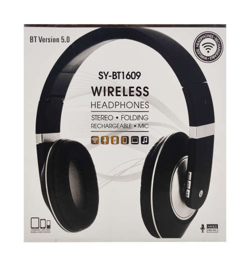 Bluetooth 5.0 Wireless Headphones - BT1609 - Silver