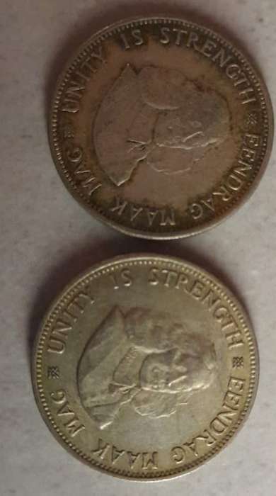 1961 and 1962 van Riebeeck 20c 2 Shilling