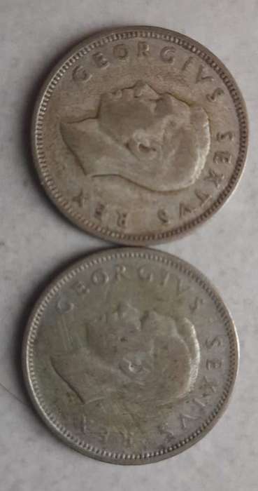 S A UNION 1 SHILLING 1951 and 1952