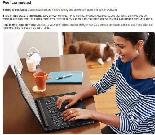Dell Inspiron 3552 Series Notebook - Intel Celeron Dual Core N3060
