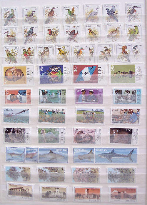 CISKEI-1st DIFINITIVE ISSUE+ADD VALUES+INDEPENDENCE SET+ FIRST 7 SETS-ALL UMM-VALUABLE & HARD TO GET