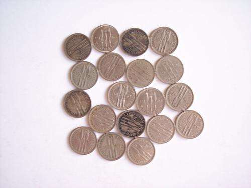 SOUTHERN RHODESIA-19 SILVER TICKEYS-VERY GOOD VALUE