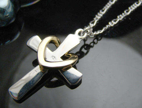 925 sterling silver cross with 18K pendant XL32
