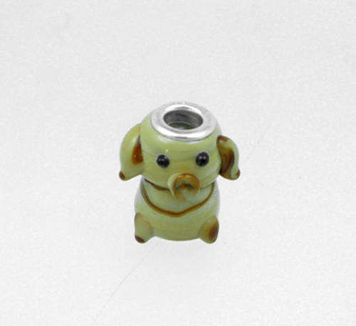 925 Sterling silver Cute Yellow Pig Bead A04