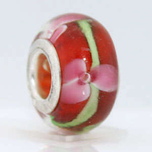 1 X 925 silver glass bead charm fit pandora biagi IW74