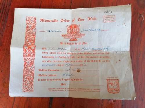 WW2 UDF Smuts tin and paperwork