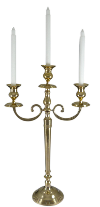 3 Candle Holder Solid Brass 63cm
