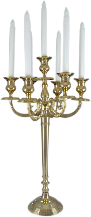 7 Candle Holder Solid Brass 63cm