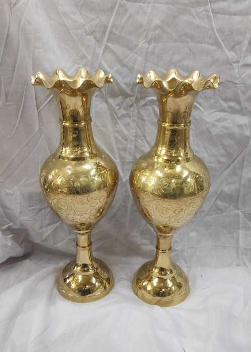 Brass Vases With 60cm Height ( Price is for 2 pieces )