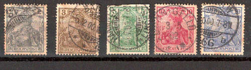 Germany 1899 & 1900 Reichpost & Deutches Reich used and hinged