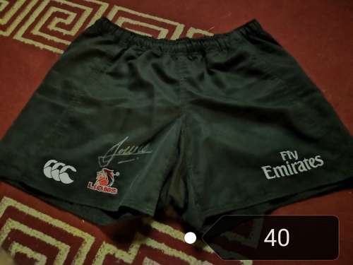 Match worn Lions Rugby shorts size 40