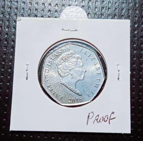 2018 Falkland Islands Proof 50p - Magellanic Penguin
