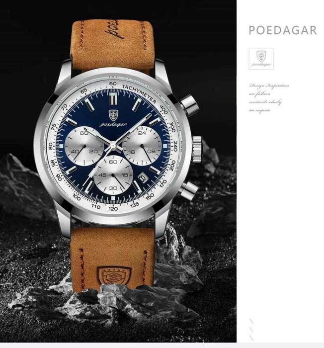Poedagar - Men Luxury Leather German Quartz Watch