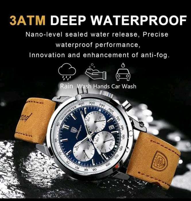 Poedagar - Men Luxury Leather German Quartz Watch