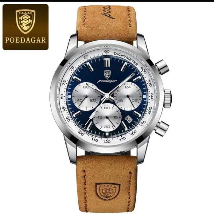 Poedagar - Men Luxury Leather German Quartz Watch