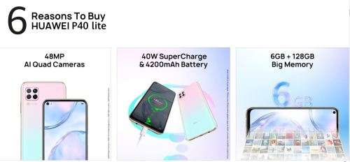 HUAWEI P40 lite KV 48MP Quad AI Cameras* 6GB + 128GB