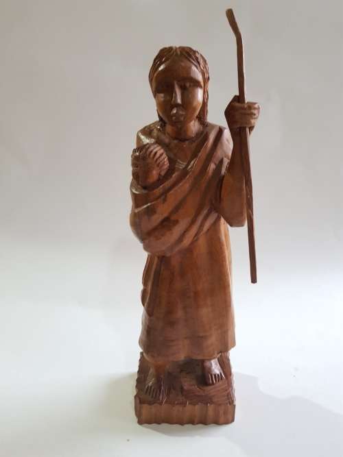 Wood Carved African Woman