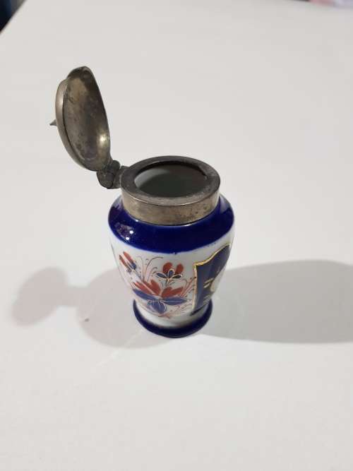Porcelain Jug with Pewter Lid