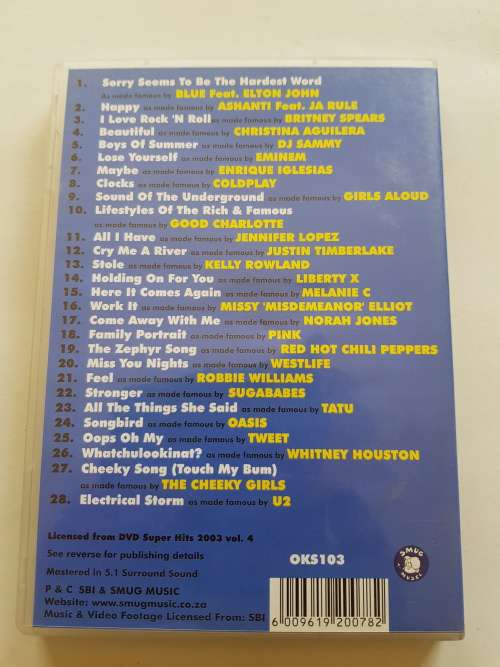 Huge Karaoke Hits 7, DVD