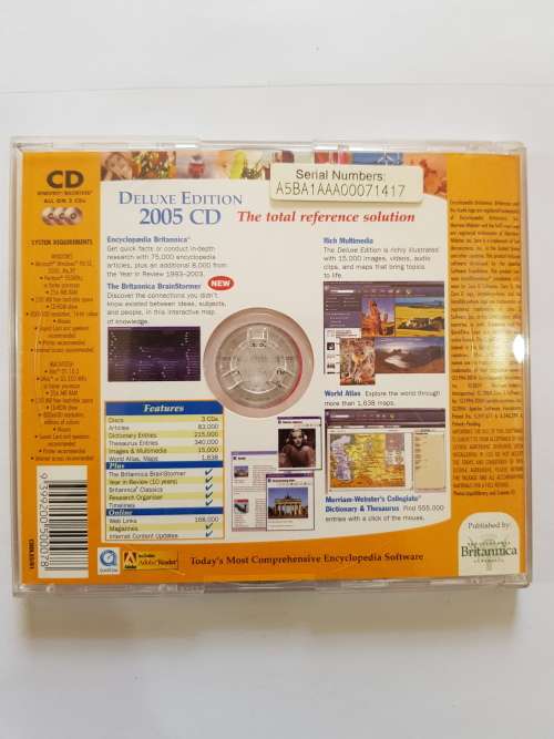 Encyclopedia Britannica Deluxe Edition 2005 CD