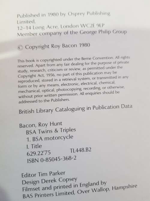 BSA Twins and Triples by Roy Bacon