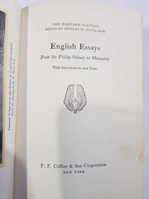 English Essays from Sir Philip Sidney to Macaulay edited by Charles W. Eliot, 1937
