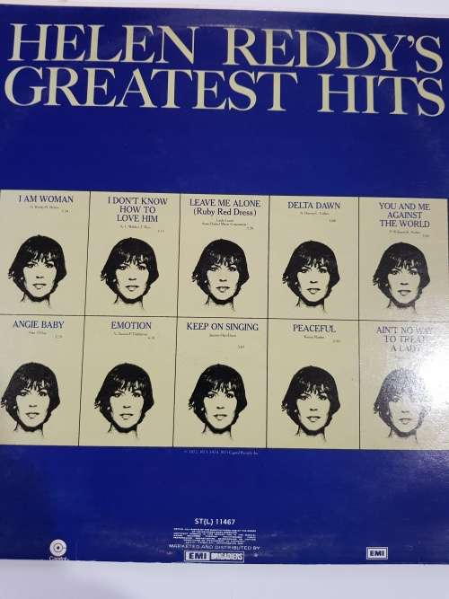 Helen Reddy`s Greatest Hits LP, VG+
