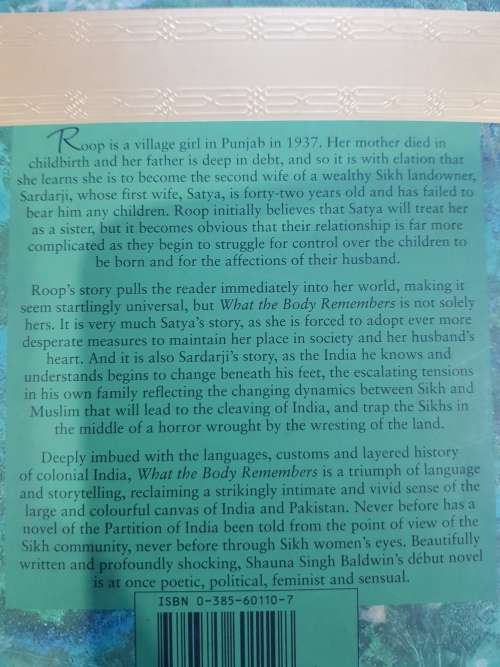 What The Body Remembers by Shauna Singh Baldwin