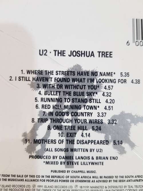 U2, The Joshua Tree CD