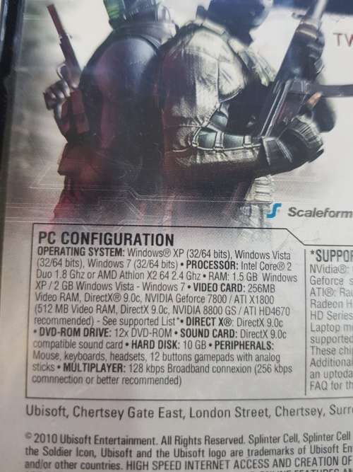 Tom Clancy`s Splinter Cell, Conviction PC DVD