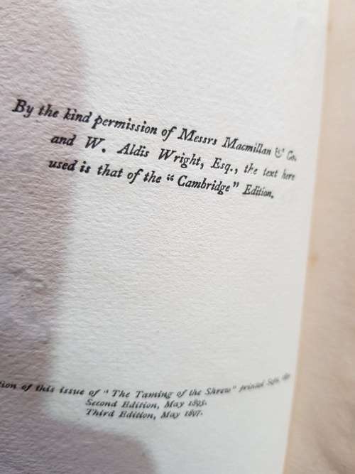 The Taming Of The Shrew by William Shakespeare, 1896
