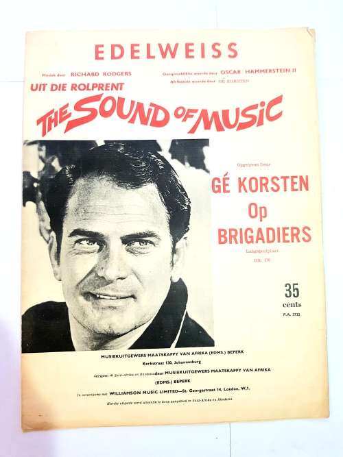 Song Sheet, Sheet Music, Edelweiss, Ge Korsten, The Sound of Music