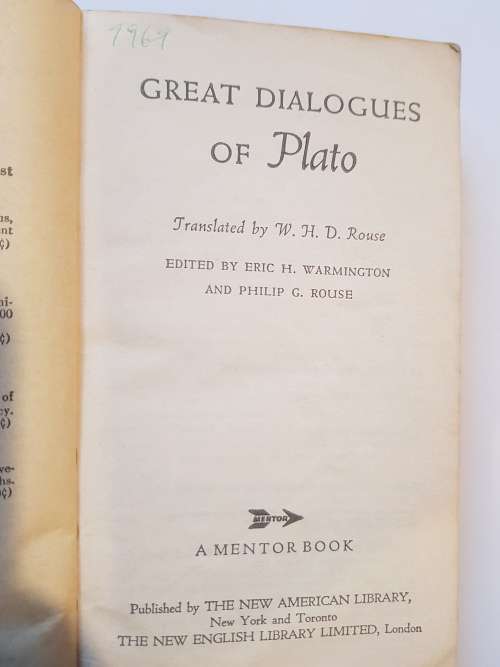 Plato, Great Dialogues of Plato, Translated by W.H.D. Rouse, 1956