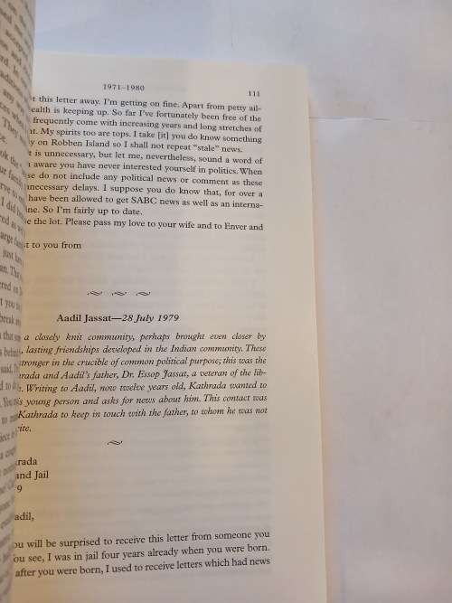 Letters From Robben Island, A selection of Ahmed Kathrada`s Prison Correspondence 1964-1989, Signed