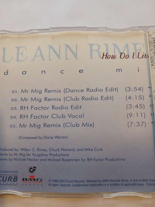 Leann Rimes, How Do I Live, Dance Mix CD single