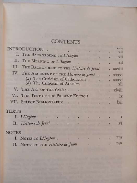 Voltaire L`ingenu and Histoire De Jenni by Voltaire