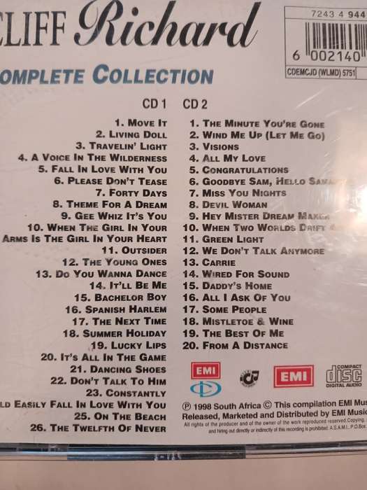 Cliff Richard, The Complete Collection, 2 x CD