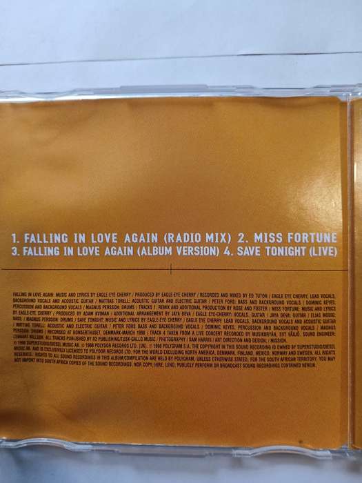 Eagle-Eye Cherry, Falling in Love Again CD single