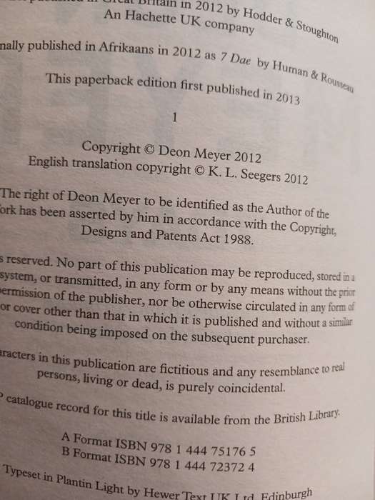 7 Days by Deon Meyer