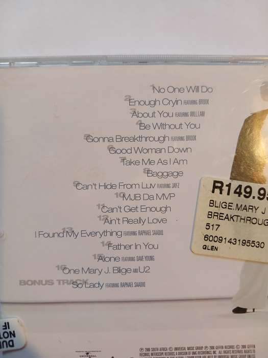 Mary J Blige, The Breakthrough CD