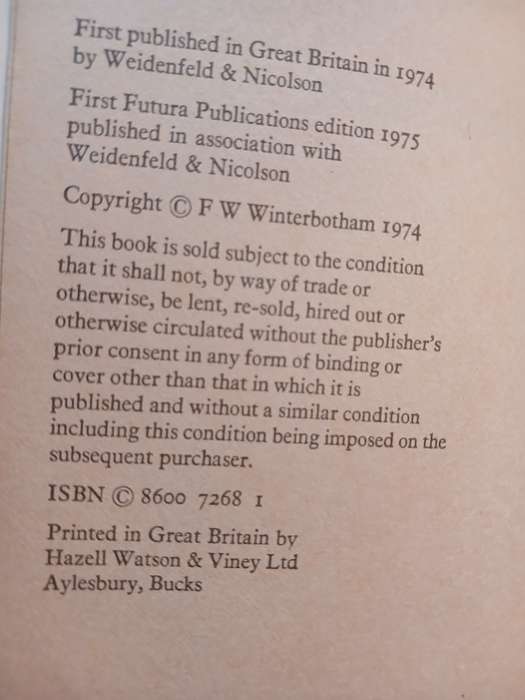 The Ultra Secret by F.W. Winterbotham