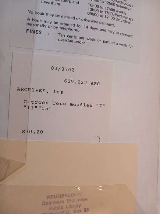 Les Archives du Collectionneur, Citroen Tous Modeles `7` `11` `15`