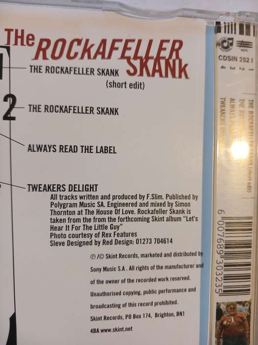 Fatboy Slim, Rockafeller Skank CD single