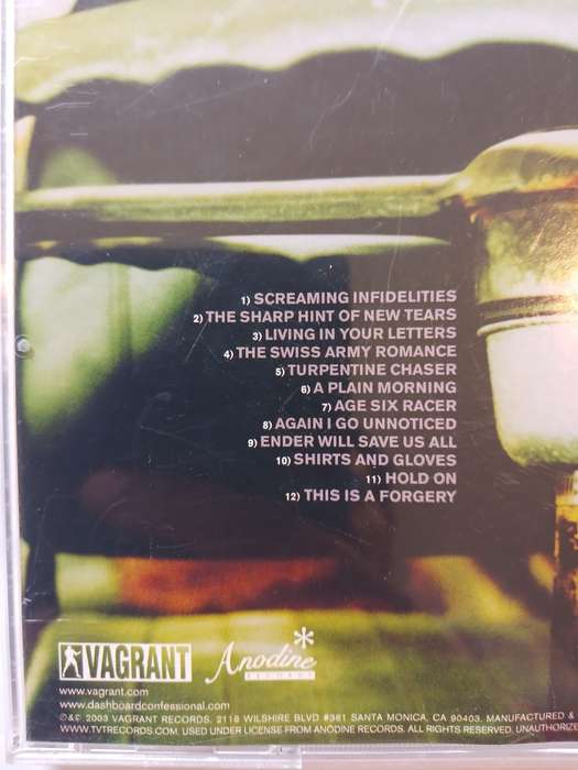 Dashboard Confessional, The Swiss Army Romance CD, US
