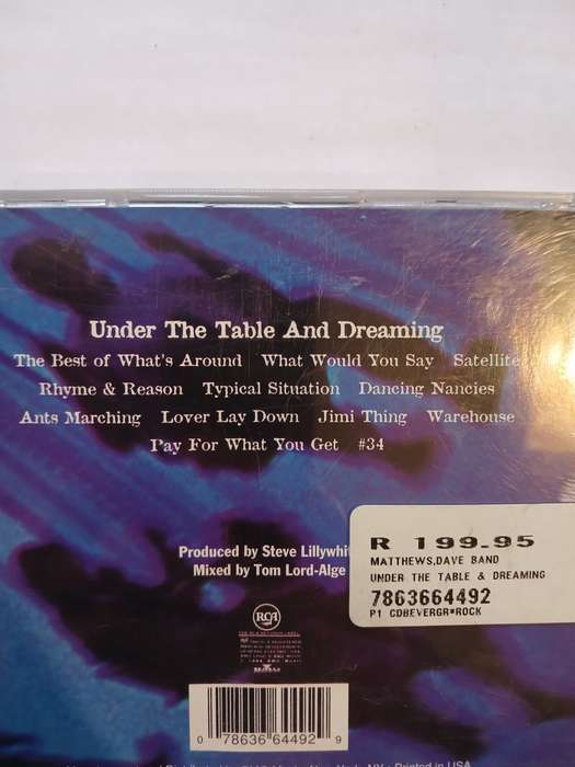 Dave Matthews Band, Under a Table and Dreaming CD, US